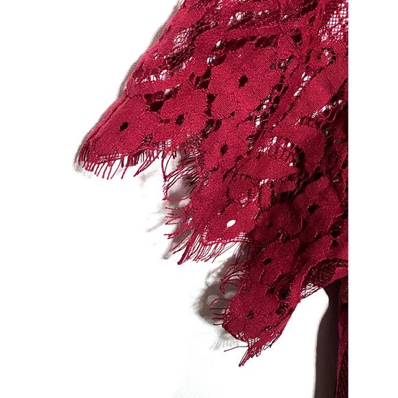 Merokeety Lace Overlay V Neck Dress XL Boho Fairy Cocktail Romantic Feminine NWT - Picture 4 of 11